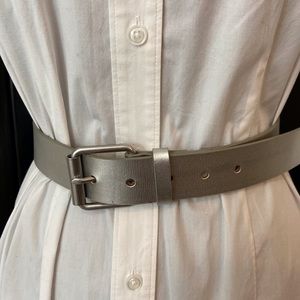 Silver Leather Belt